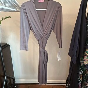 Eliza J Mauve Women's Long Sleeve Wrap Dress